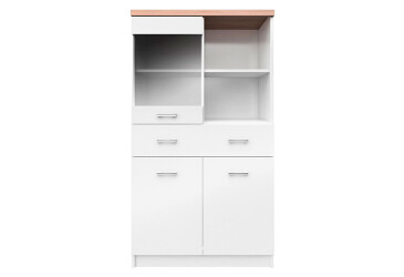 Фото Шкаф-витрина ВМВ Холдинг Топ-микс с ящиком 80 см Белый/Дуб сонома 