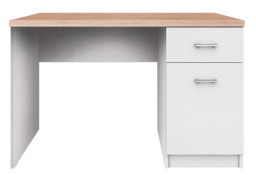 Image Стіл письмовий VMV holding Топ-мікс 120x55 см з тумбою і шухлядою, білий/дуб сонома 