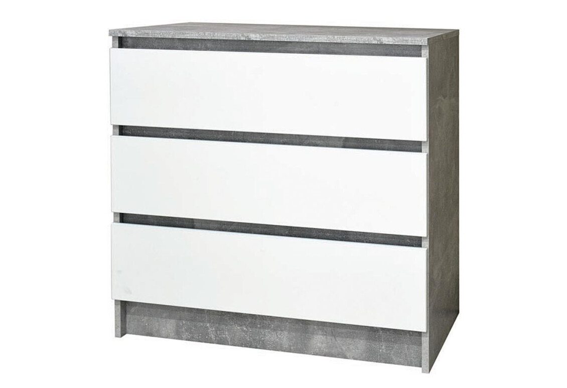 Фото Комод Світ Меблів з 3 шухлядам 80 см Індастріал/Білий