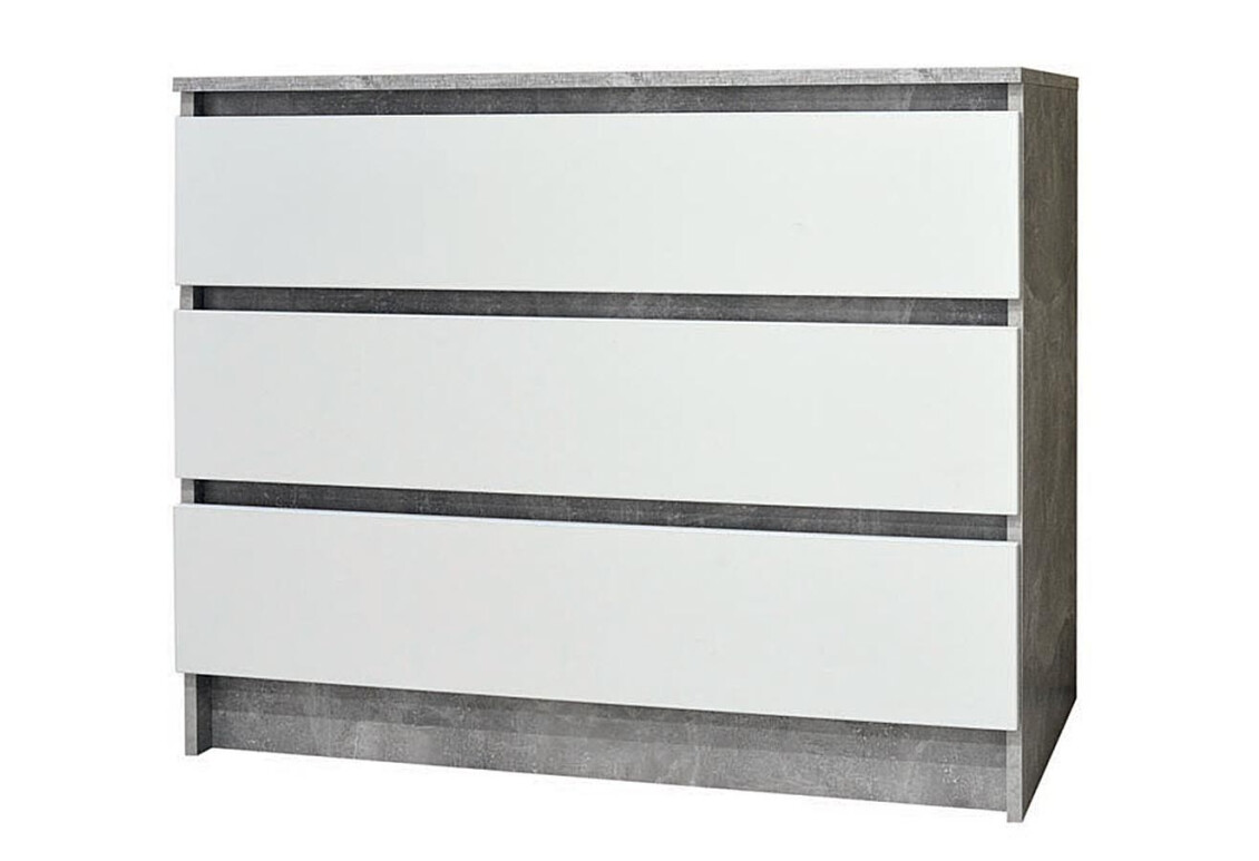 Фото Комод Світ Меблів з 3 шухлядами 100 см Індастріал/Білий