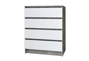 Фото Комод Світ Меблів з 4 шухлядами 80 см Індастріал/Білий