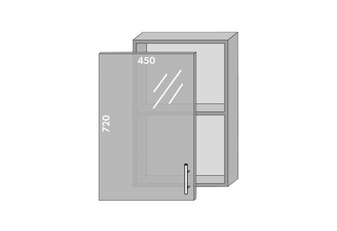 Фото 1 - Верх 45 витрина Хай Глосс / High Gloss Мебель Стар