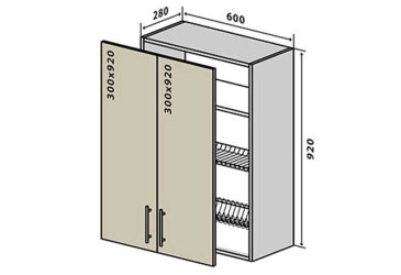 Фото В47 Тумба 2Д 60 Сушка Браво Вип-Мастер