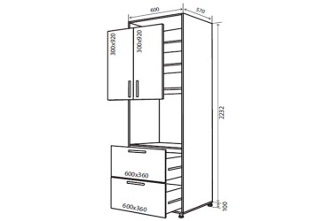 Фото Н21 Пенал 2Д2Ш 233 Браво Люкс Вип-Мастер