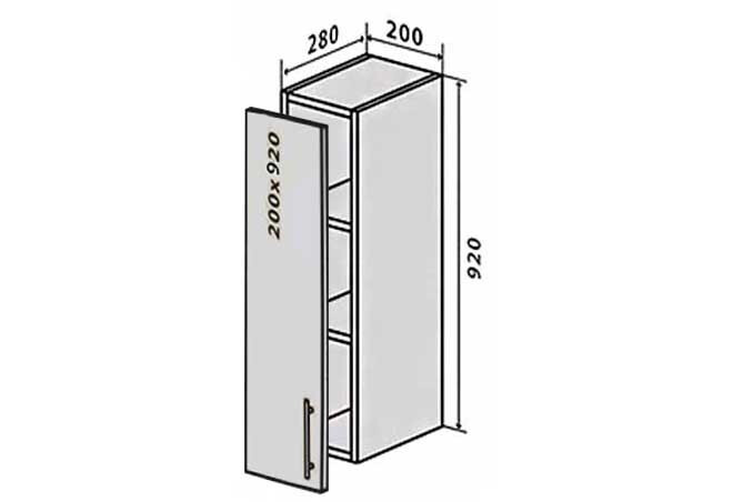 Фото 1 - В41 Полки + фасад петли 200х920 Альта / Alta Вип-Мастер