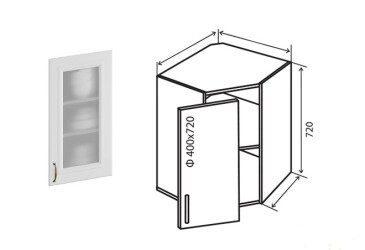 Фото В14 Тумба угловая 1Д Витрина №1 Аморе Класик Патина Люкс / Amore Classic Patina Luxe Вип-Мастер