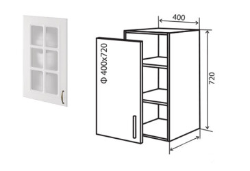 Фото В3 Тумба 1Д 40 Витрина №2 Аморе Класик Патина Люкс / Amore Classic Patina Luxe Вип-Мастер