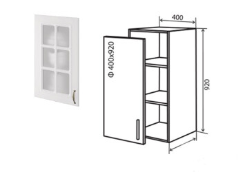 Фото В43 Тумба 1Д 40 Витрина №2 Аморе Класик Патина Люкс / Amore Classic Patina Luxe Вип-Мастер