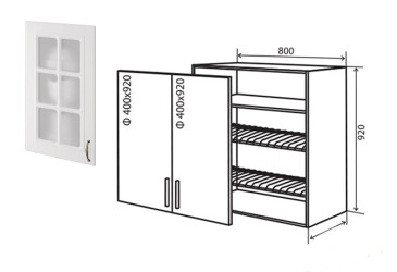 Фото В49 Тумба сушка 2Д 80 Витрина №2 Аморе Класик Патина Люкс / Amore Classic Patina Luxe Вип-Мастер