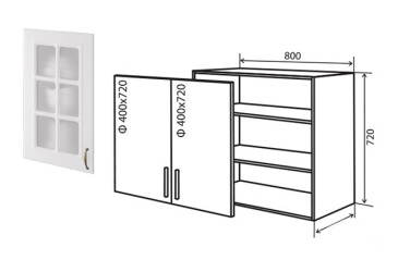 Фото В8 Тумба 2Д 80 Вітрина №2 Аморе Класік Патина Люкс / Amore Classic Patina Luxe VIP-master