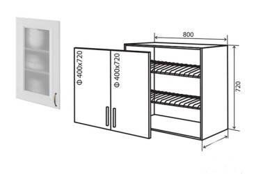 Фото В9 Тумба сушка 2Д 80 Витрина №1 Аморе Класик Патина Люкс / Amore Classic Patina Luxe Вип-Мастер