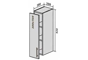 Image В41 Полиці + фасад петлі 200х920 Квадро VIP-master