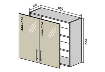 Фото В8 Тумба вітрина 2Д 80 Квадро VIP-master