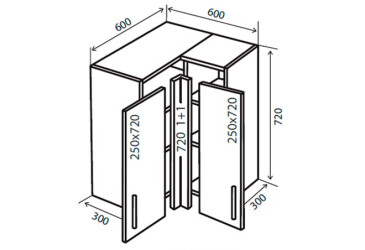 Фото В18 Тумба угловая 60х60 Квадро Люкс Вип-Мастер