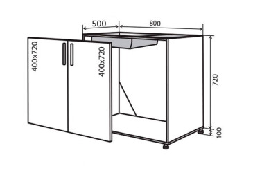 Фото Н14 Тумба мойка 2Д 80