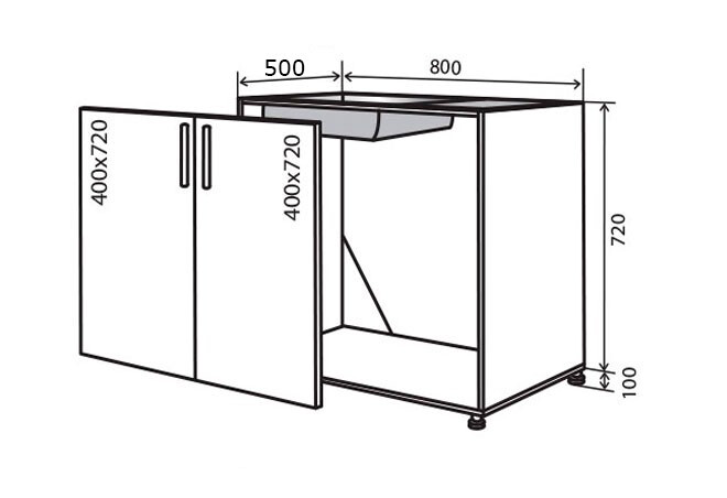Фото 1 - Н14 Тумба мойка 2Д 80 Квадро Люкс Вип-Мастер