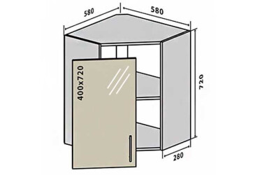 Фото В14 Тумба угловая 1Д витрина Кредо Вип-Мастер