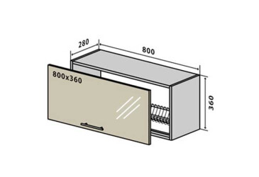 Фото В17 Тумба низька сушка вітрина 80 Кредо VIP-master