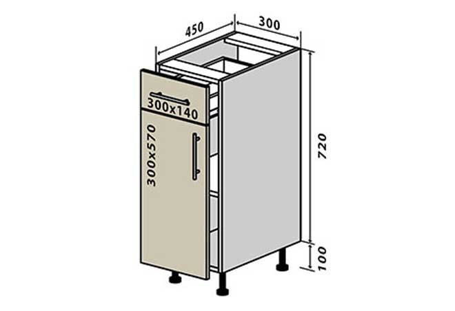 Фото 1 - Н22 Тумба 1Ш1Д 30 Кредо Вип-Мастер
