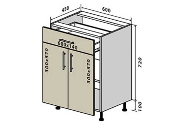 Фото Н30 Тумба 1Ш2Д 60