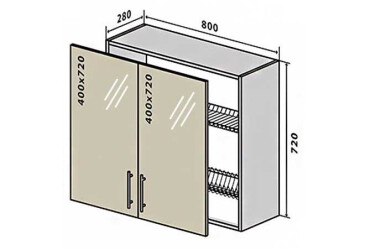 Фото В9 Сушка вітрина 2Д 80 Верона VIP-master