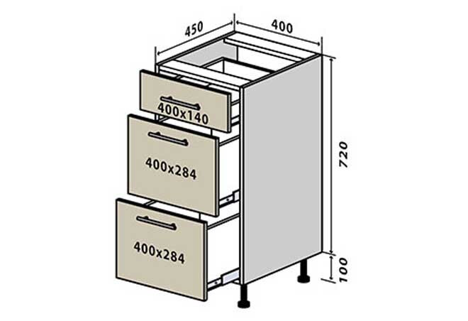 Фото 1 - Н9 Тумба 3Ш 40 Верона Вип-Мастер