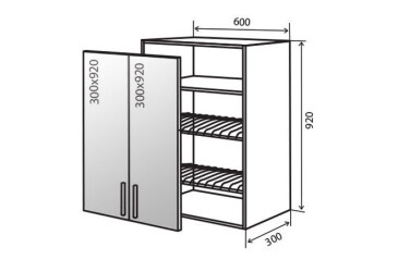 Фото В47 Тумба 2Д 60 Сушка Витрина Верона Люкс Вип-Мастер
