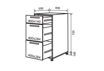 Фото Н9 Тумба 3Ш 40 Верона Люкс Вип-Мастер