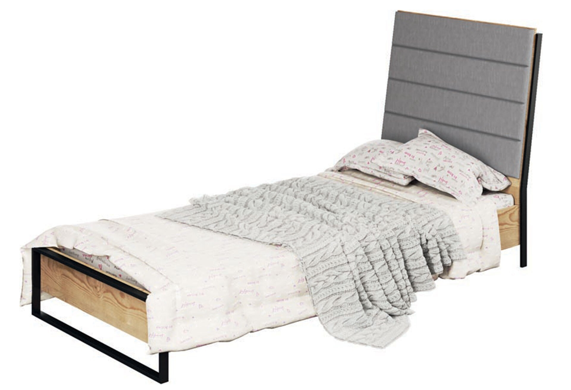 Фото Односпальні металеві ліжка