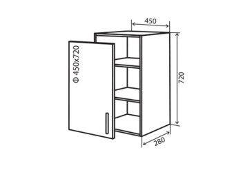 Фото В4 Тумба 1Д 45 Парма Вип-Мастер