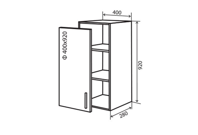 Фото 1 - В43 Тумба 1Д 40 Вітрина Парма VIP-master