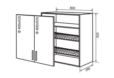 Фото В49 Тумба 2Д 80 Сушка Вітрина Парма VIP-master