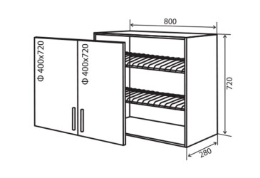 Фото В9 Сушка витрина 2Д 80 Парма Вип-Мастер