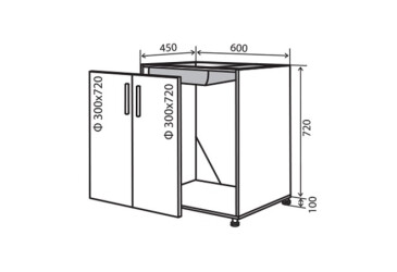 Фото Н13 Тумба мойка 2Д 60