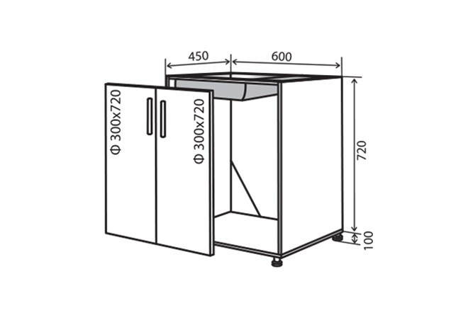 Фото 1 - Н13 Тумба мойка 2Д 60 Парма Вип-Мастер