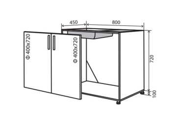 Фото Н14 Тумба мойка 2Д 80 Парма Вип-Мастер