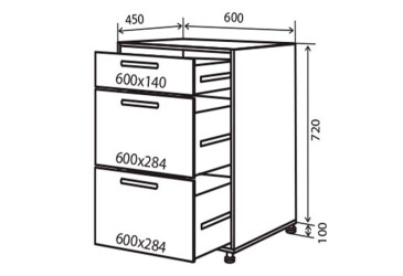 Фото Н28 Тумба 3Ш 60