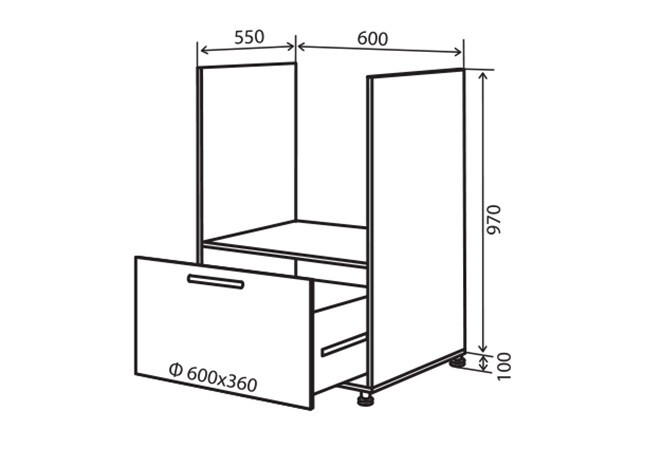 Фото 1 - Н32 Тумба для духовки 1Ш Парма VIP-master
