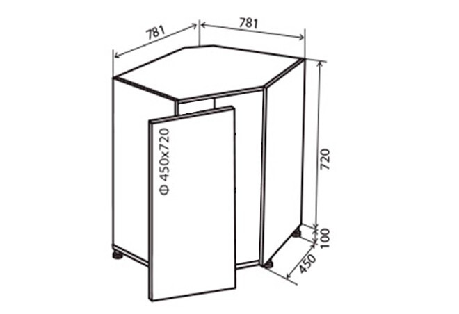 Фото 1 - Н34 Тумба угловая мойка Парма Вип-Мастер