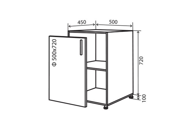 Фото 1 - Н5 Тумба 1Д 50 Парма Вип-Мастер