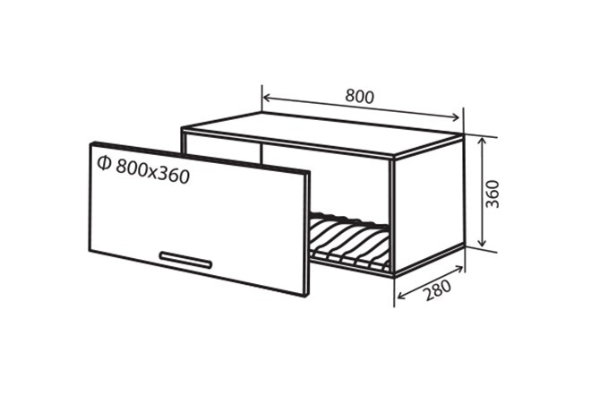 Фото 1 - В17 Тумба низька сушка вітрина 80 Парма Декор VIP-master