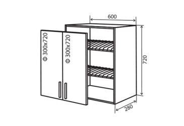 Фото В7 Сушка витрина 2Д 60 Парма Декор Вип-Мастер