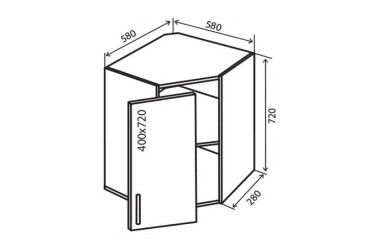 Фото В14 Тумба угловая 1Д Парма Декор Люкс Вип-Мастер