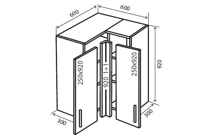 Фото 1 - В58 Тумба угловая 60х60 Парма Люкс Вип-Мастер