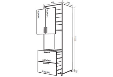 Фото Н21 Пенал 2Д2Ш 233 Парма Люкс VIP-master