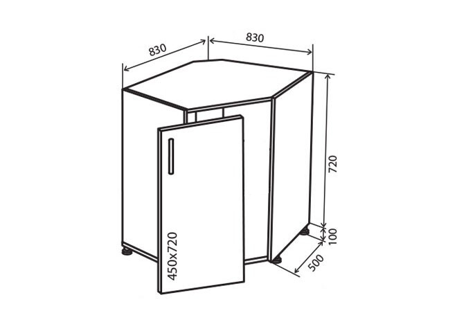 Фото 1 - Н34 Тумба угловая мойка Парма Люкс Вип-Мастер