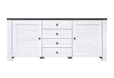 Фото Комод ВМК Антверпен II (Амстердам) 2-дверный с 4 ящиками 178 см Ясень снежный