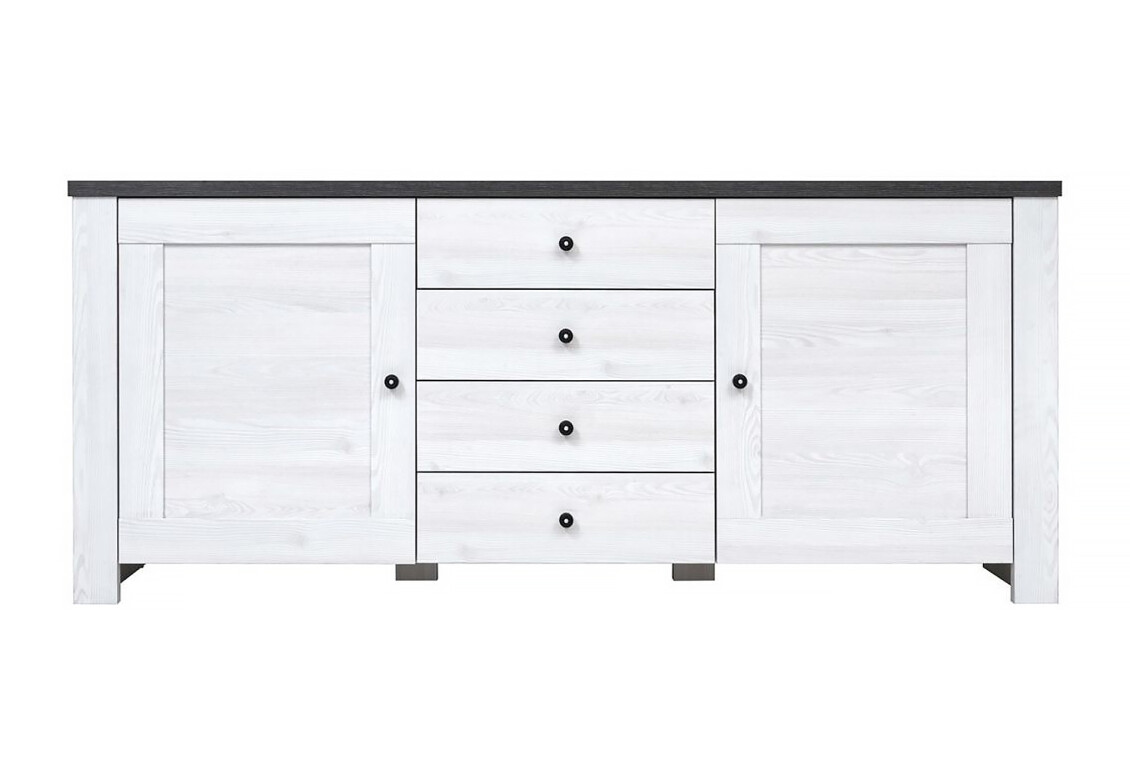 Фото Комод ВМК Антверпен II (Амстердам) 2-дверный с 4 ящиками 178 см Ясень снежный