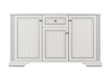 Фото Комод Гербор Уайт 3-дверный с ящиком 160 см сосна серебряная