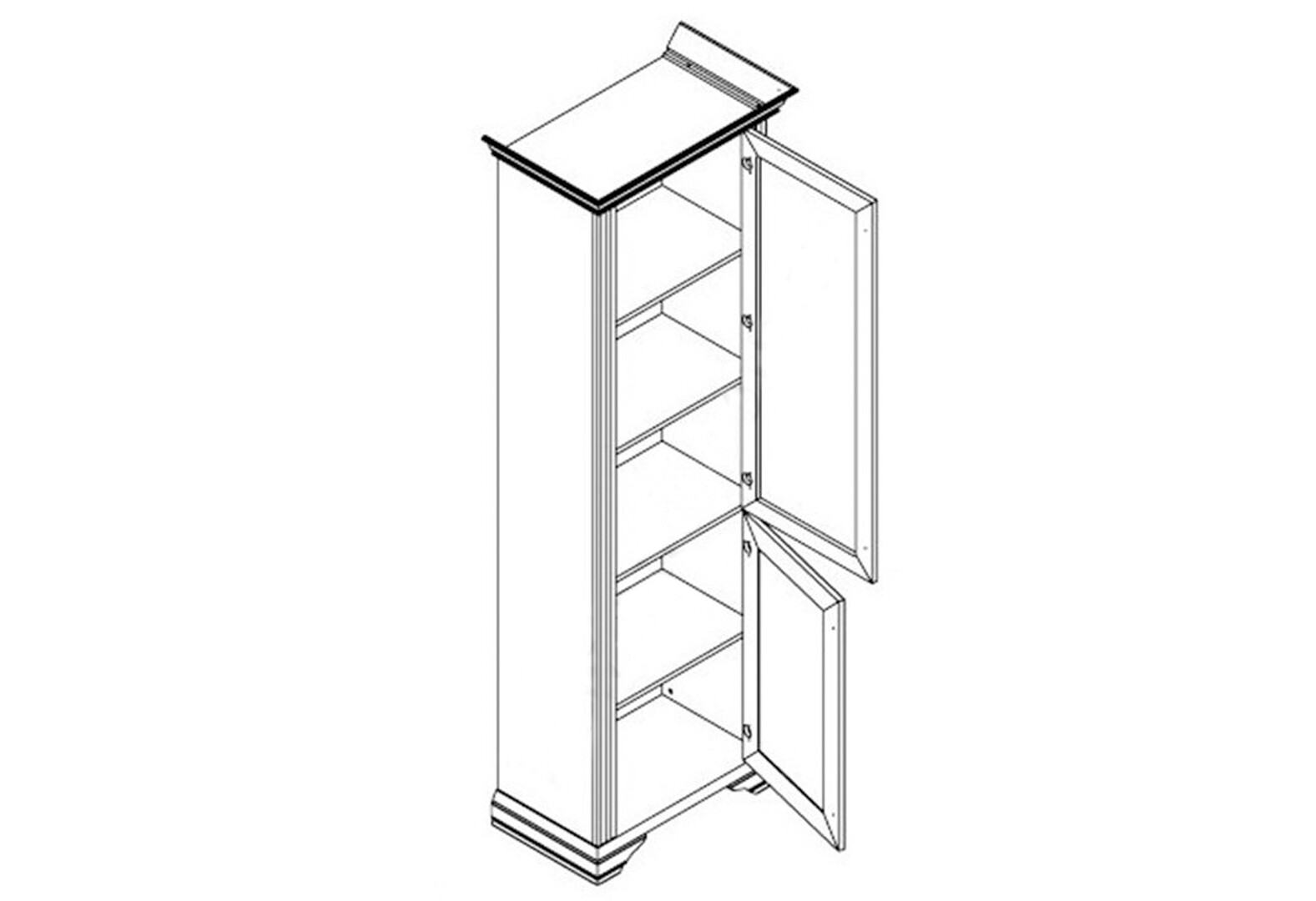Фото 2 - Шафа-пенал Гербор Вайт закритий 76 см сосна срібна